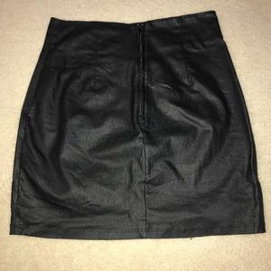 Black Leather Bodycon Skirt